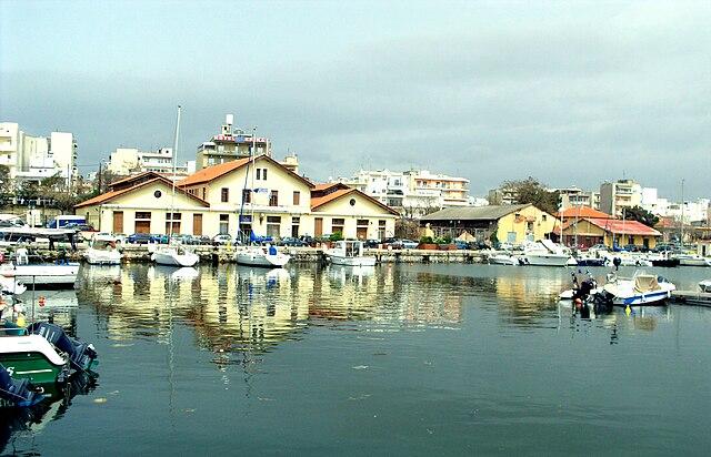 The port of Alexandroupoli with the customs building