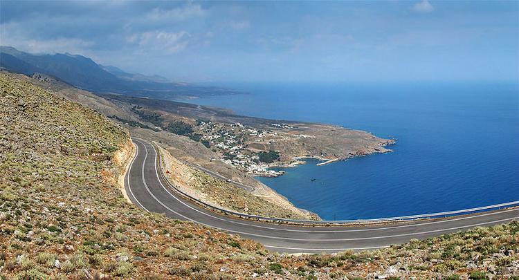 The road that leads to the costal town of sfakia in the south of crete 