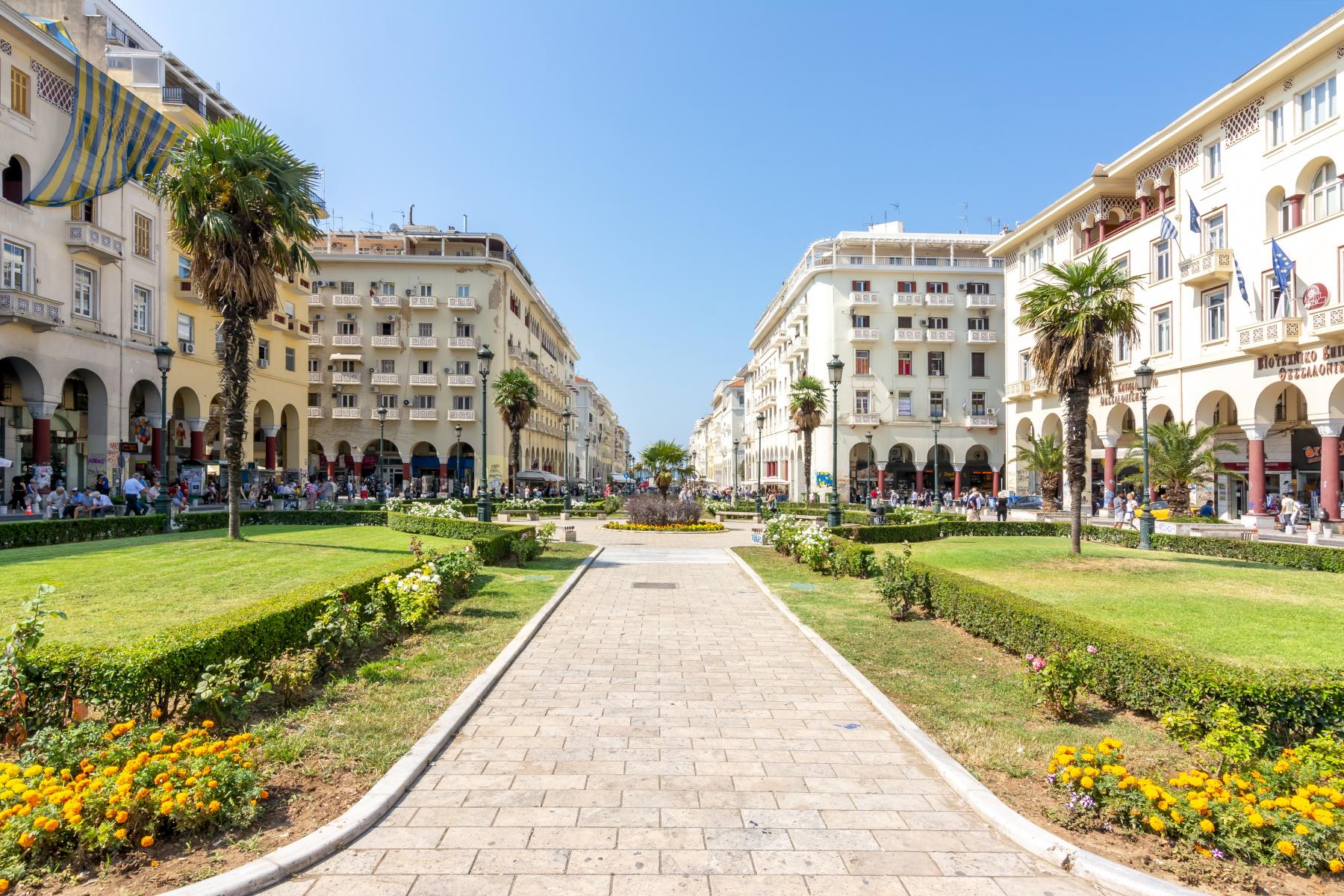 The Aristotle square in the center of Thessaloniki Greece